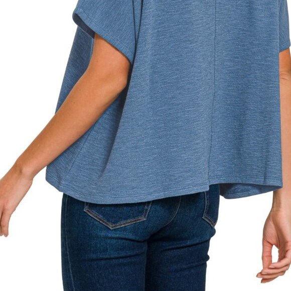 NWT Zenana Cotton Slub Oversized Tee - Picture 3 of 4